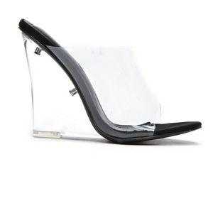 Glass edge heeled  sandal